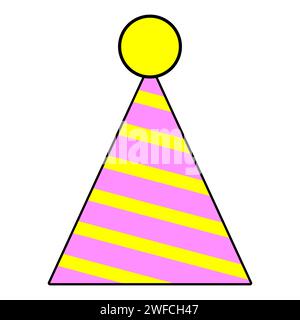 Realistic festive colored hat. Celebrate party. Happy birthday. Happy new year. Vector illustration. stock image. EPS 10. Stock Vector