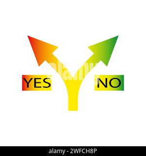 Colorful two arrows yes no. Cross symbol. Message tag. Vector illustration. Stock image. eps 10. Stock Vector