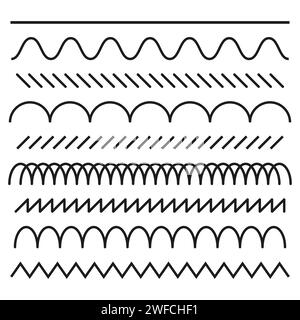 Black set scribble design element. Doodle cartoon art. Vector illustration. Stock image. EPS 10. Stock Vector