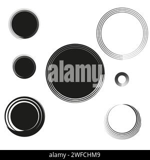 Circles of lines. Geometric texture. Round shape. Vector illustration. Stock image. EPS 10. Stock Vector