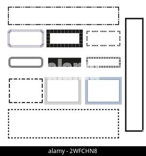black different frames rectangles. Vector illustration. Stock image. EPS 10. Stock Vector