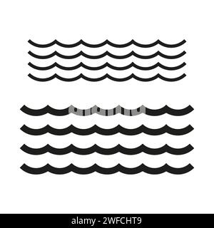 Waves icon. Wave pattern. Vector illustration. Stock image. EPS 10. Stock Vector