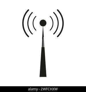 Mobile phone antenna. Radio station signal. Internet communication. Technology concept. Vector illustration. stock image. EPS 10. Stock Vector