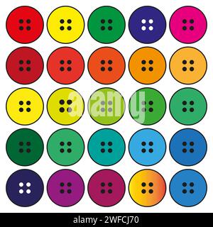 set colored clothes buttons. Design element. Vector illustration. stock image. EPS 10. Stock Vector