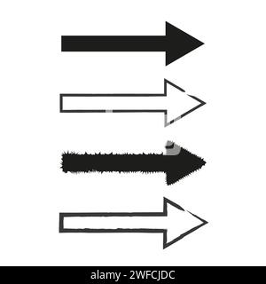 Different unique brush arrows. Exclusive arrow design. stock image. EPS 10. Stock Vector