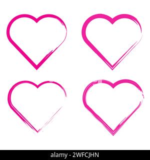 Pink hearts in abstract style. Love symbol. Logo symbol. Vector illustration. stock image. EPS 10. Stock Vector