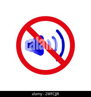 crossed speaker. Sign forbidden. Speaker icon. Vector illustration. stock image. EPS 10. Stock Vector