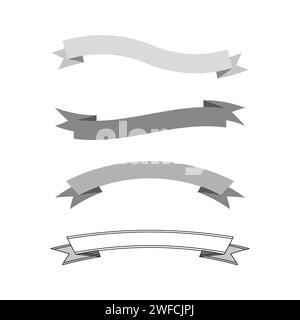 Gray empty ribbons. Infographic element. Vector illustration. Stock image. EPS 10. Stock Vector