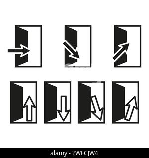 Doors arrows pointer. Vector illustration. stock image. EPS 10. Stock Vector
