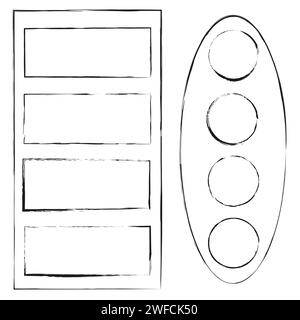 Exclusive frames, figures. Figures in figures. Unusual frames made of thin lines. stock image. EPS 10. Stock Vector