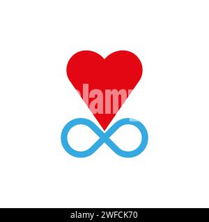 Love symbol. infinity heart icon. Vector illustration. Stock image. EPS 10. Stock Vector