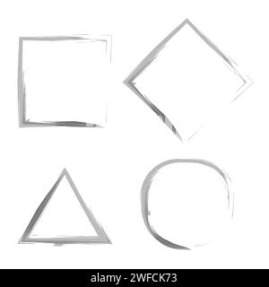 Black ink figure strokes on white background. Ink brush stroke drawing. Vector illustration. stock image. EPS 10. Stock Vector