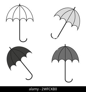 Umbrella icons. Security protection concept. Vector illustration. stock image. EPS 10. Stock Vector