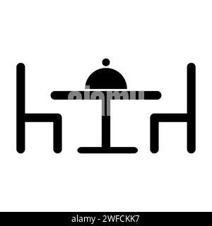 Table and two chairs. Sketch illustration on light backdrop. Icon for concept design. Vector illustration. stock image. EPS 10. Stock Vector
