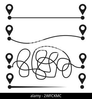 Pins are different ways. Vector illustration. Stock image. EPS 10. Stock Vector