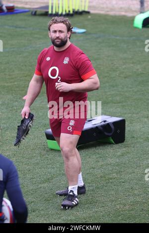 Girona, Spain, 29th January 2024 - Will Stuart at England men's rugby warm weather training camp. Stock Photo