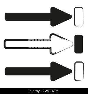 Different straight brush arrows. Exclusive arrows. Ink paint brush stain. stock image. EPS 10. Stock Vector