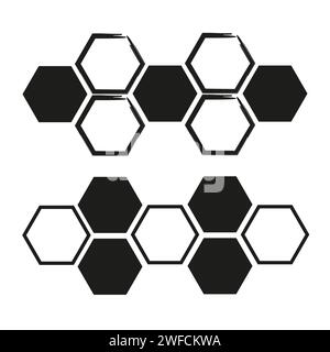 brush pattern hexagons honeycomb. Abstract texture. Vector illustration. stock image. EPS 10. Stock Vector