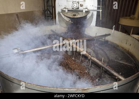 Roasting coffee beans - Stock Photo