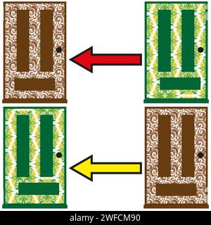 Colorful doors in cartoon style. Vector illustration. stock image. EPS 10. Stock Vector
