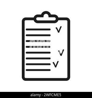 Black sheet tablet checkmark. Exam checklist icon. Vector illustration. Stock image. EPS 10. Stock Vector