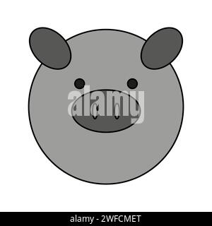 Pig face icon. Animal face. Vector illustration. Stock image. EPS 10. Stock Vector