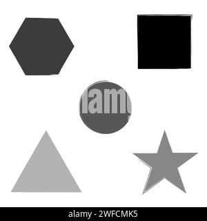 Modern geometric shapes. Star icon. Vector illustration. stock image. EPS 10. Stock Vector