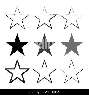 Star brush. Star icon. Shape background. Dirty watercolor pattern. Vector illustration. Stock image. EPS 10. Stock Vector