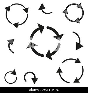 Circular arrows in linear style. Vector illustration. Stock image. EPS 10. Stock Vector