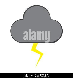 Doodle gray cloud of lightning. Electric power. Vector illustration. stock image. EPS 10. Stock Vector