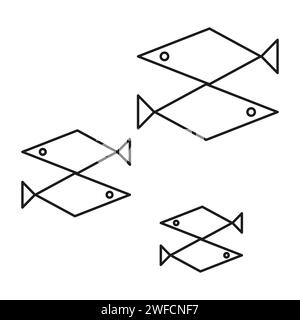 Fish lines on white background. Vector illustration. stock image. EPS 10. Stock Vector