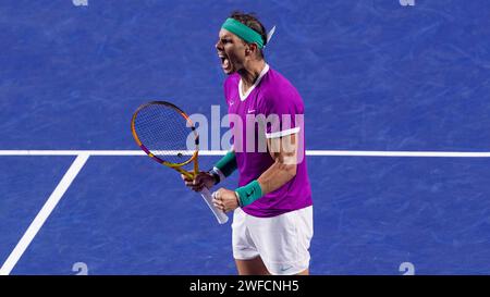 Rafael NADAL (ESP) vs Cameron NORRIE (GBR) during their Singles Final match of the Abierto Mexicano Telcel presentado por HSBC at the Arena GNP Seguros on February 26, 2022 in Acapulco, Mexico. Photo by Victor Fraile / Power Sport Images Stock Photo