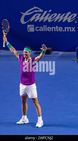 Rafael NADAL (ESP) vs Cameron NORRIE (GBR) during their Singles Final match of the Abierto Mexicano Telcel presentado por HSBC at the Arena GNP Seguros on February 26, 2022 in Acapulco, Mexico. Photo by Victor Fraile / Power Sport Images Stock Photo