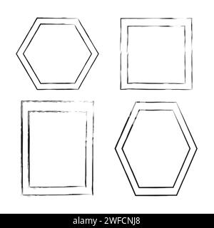 Exclusive different frames. Frames, figures from double lines. stock image. EPS 10. Stock Vector