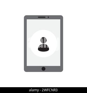 Tablet call icon. Video conference. Internet network. Business vector icon. Vector illustration. stock image. EPS 10. Stock Vector