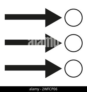 Different straight brush arrows. Exclusive arrows. Arrows pointing to circles. stock image. EPS 10. Stock Vector