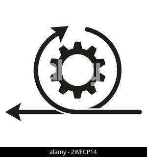 Arrow gear. System update. Vector illustration. EPS 10. Stock Vector