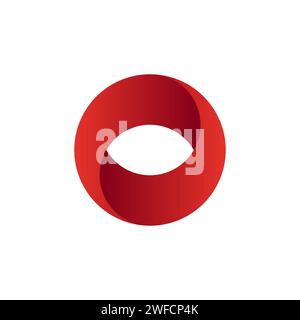 red volumetric circle for concept design. Vector illustration. EPS 10. Stock Vector