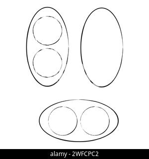 Exclusive frames, figures. Round frames in oval frames. Unusual design. stock image. EPS 10. Stock Vector