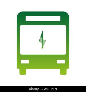 Flat green bus charging. Ecology concept. Vector illustration. stock image. EPS 10. Stock Vector