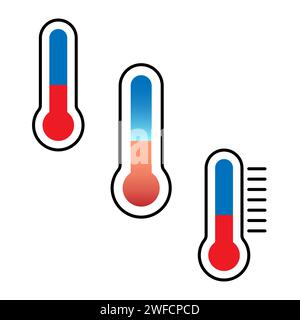 thermometers set. thermometers set for medical design. temperature gauges are different. Vector illustration. stock image. EPS 10. Stock Vector