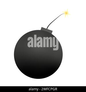 bomb for game design. Flat bomb. Ball icon. Vector illustration. stock image. EPS 10. Stock Vector
