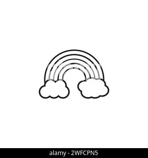 clouds rainbow icon. Space background. Wedding logo. Vector illustration. Stock image. EPS 10. Stock Vector