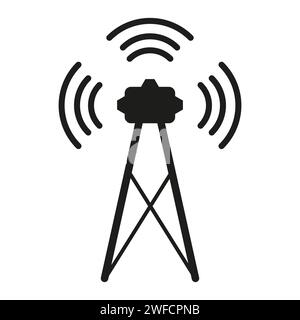 Mobile tower icon. Internet communication. Global network. Radio station signal. Vector illustration. Stock image. EPS 10. Stock Vector