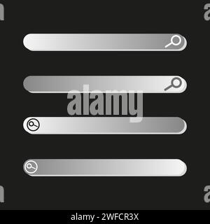 Silver search bar. Search form template. Graphic element. Vector illustration. EPS 10. Stock Vector