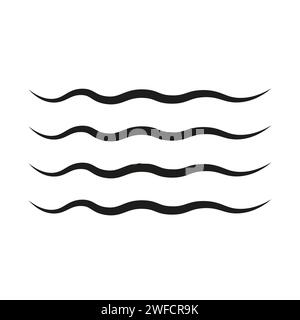 Vintage brush waves. Sea wave japanese pattern background. Vector illustration. Stock image. EPS 10. Stock Vector