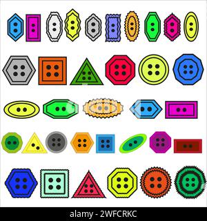 Classic pattern for clothing design. Classic  colored buttons various shapes. Vector illustration. stock image. EPS 10. Stock Vector