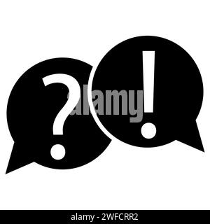Question and exclamation sign. Speech bubble icon. Answer and information. Black shape. Vector illustration. Stock image. EPS 10. Stock Vector