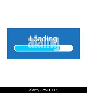 Blue loading bar on light background. Logo symbol. Image for web site design. Vector illustration. stock image. EPS 10. Stock Vector