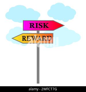 Red arrows risk reward. Business success. Investment solution. Vector illustration. stock image. EPS 10. Stock Vector